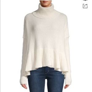Free People Cream Turtleneck Sweater